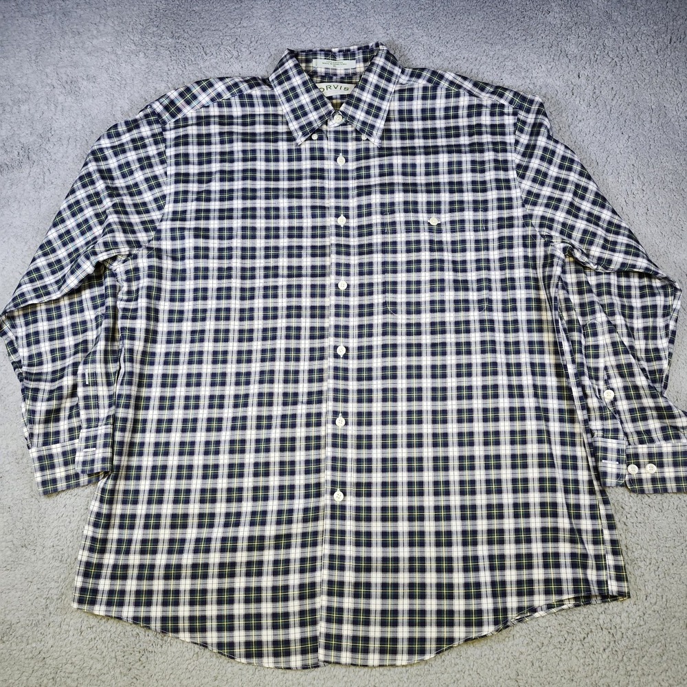ORVIS MEN'S Longsleeve 100% Cotton Shirt Size XL